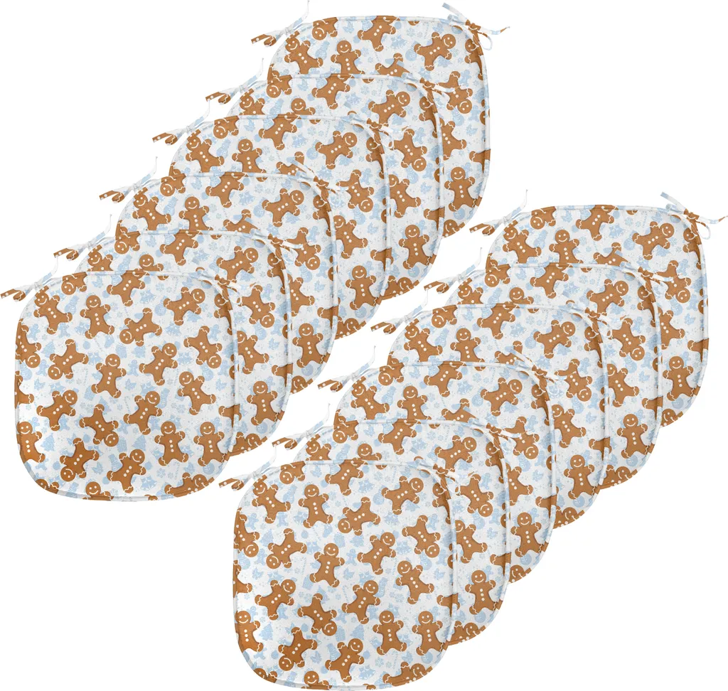 Set 12 Cuscini Cucina 40x40 ABAKUHAUS Omino Pan di Zenzero Caramello