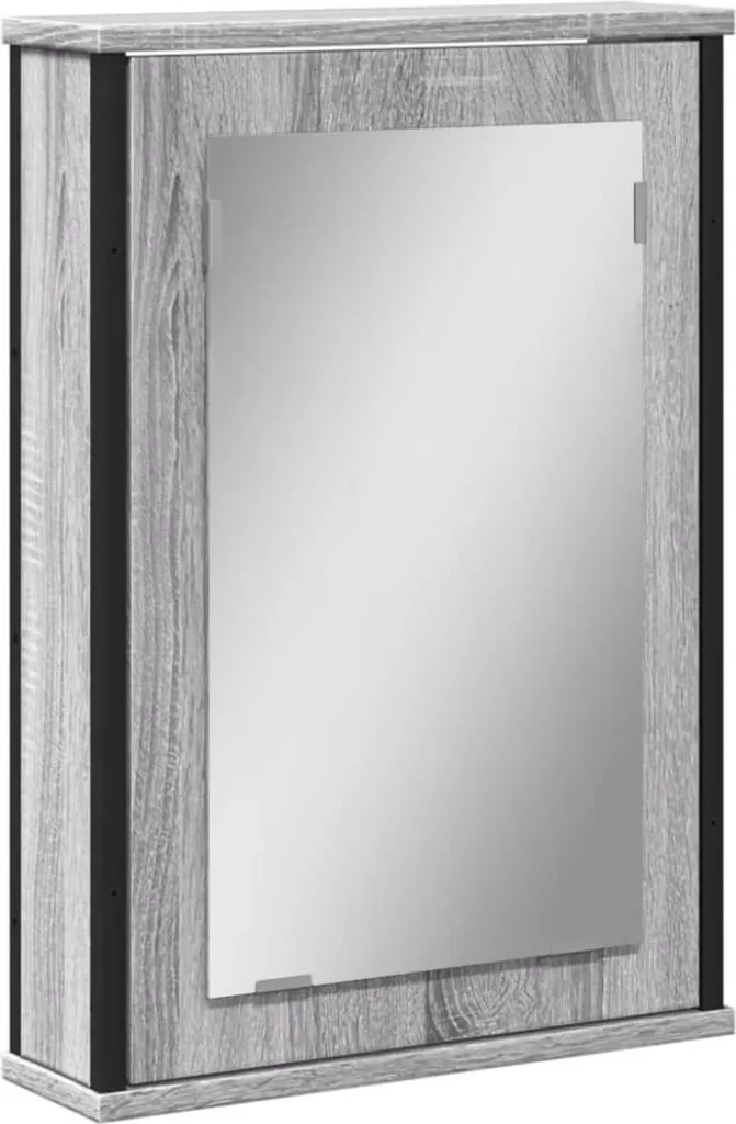Armadio a Specchio Bagno Grigio Sonoma 42x12x60 cm | Pensile vidaXL