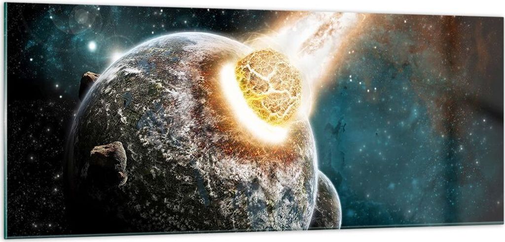 Bilder auf glas - Katastrophe Apokalypse Komet Explosion - 100x40cm - Glasbilder - Wandbilder - Kunstdruck - Wanddekoration aus Glas - Glas Bilder ...