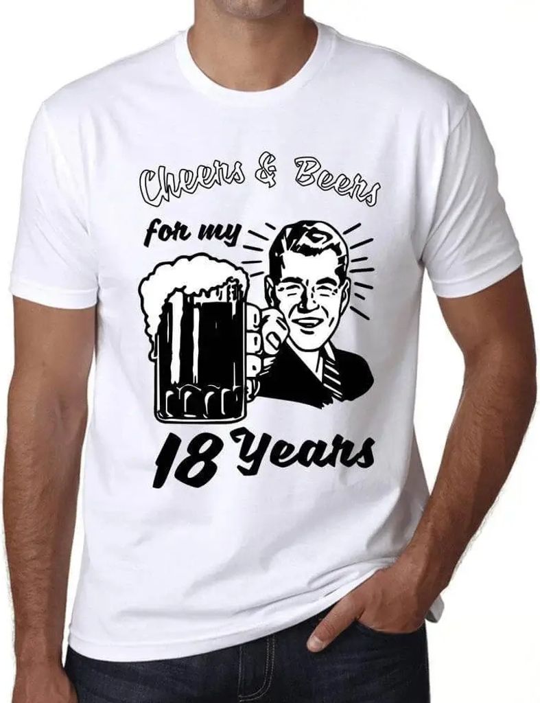Herren Grafik T-Shirt Prost und Bier für meine 18 Jahre – Cheers And Beers For My 18 Years – Geschenk 18. Geburtstag Jahrestag 18 Jahre Jubil...