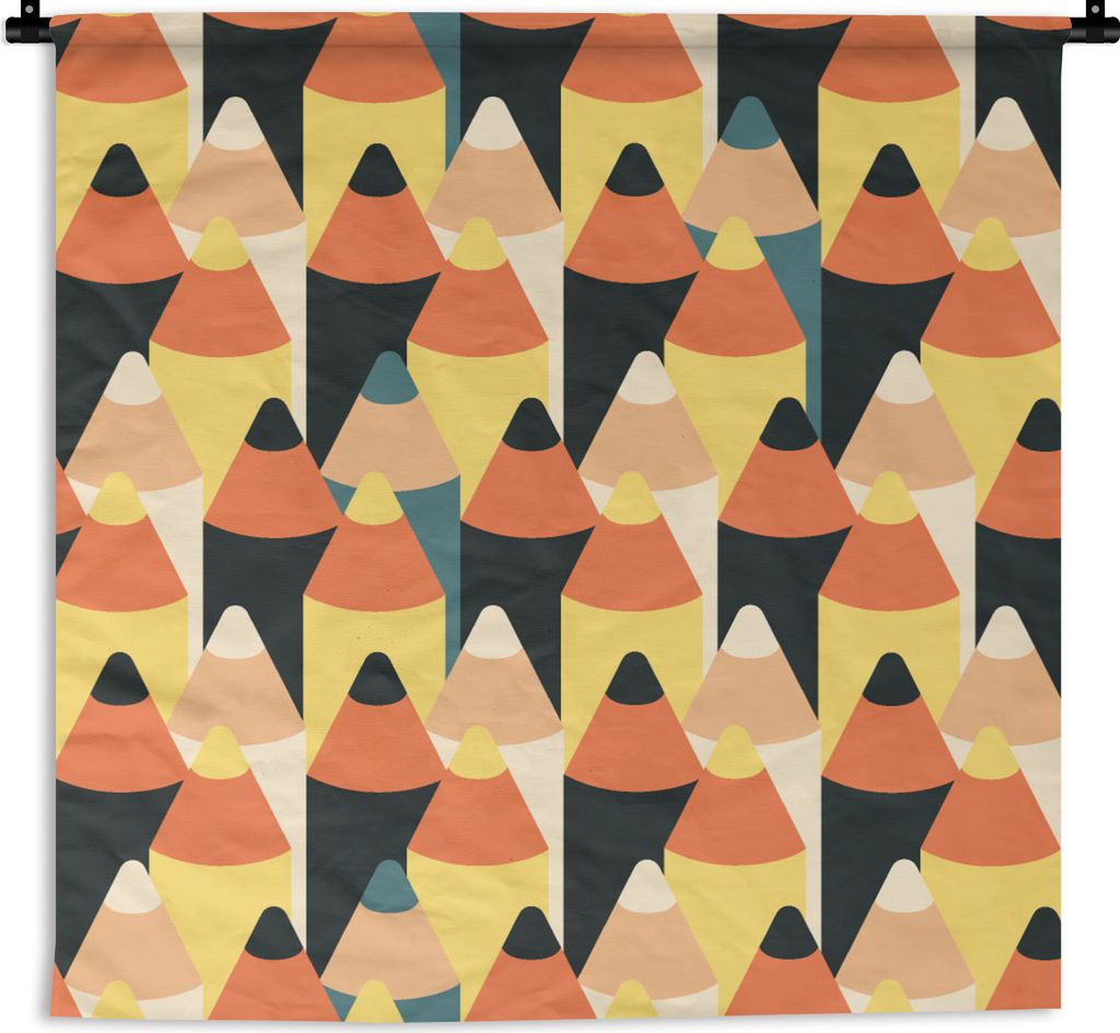 MuchoWow Wandteppich Wandbehang Bleistift - Schablonen - Bleistift 60x60 cm Tapisserie Dekoration Wandtuch - Dekorationen - Wand Decke
