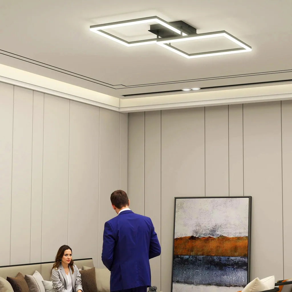 Plafoniera Geometrica LED YUENFONG 60W: Illuminazione Design Soggiorno