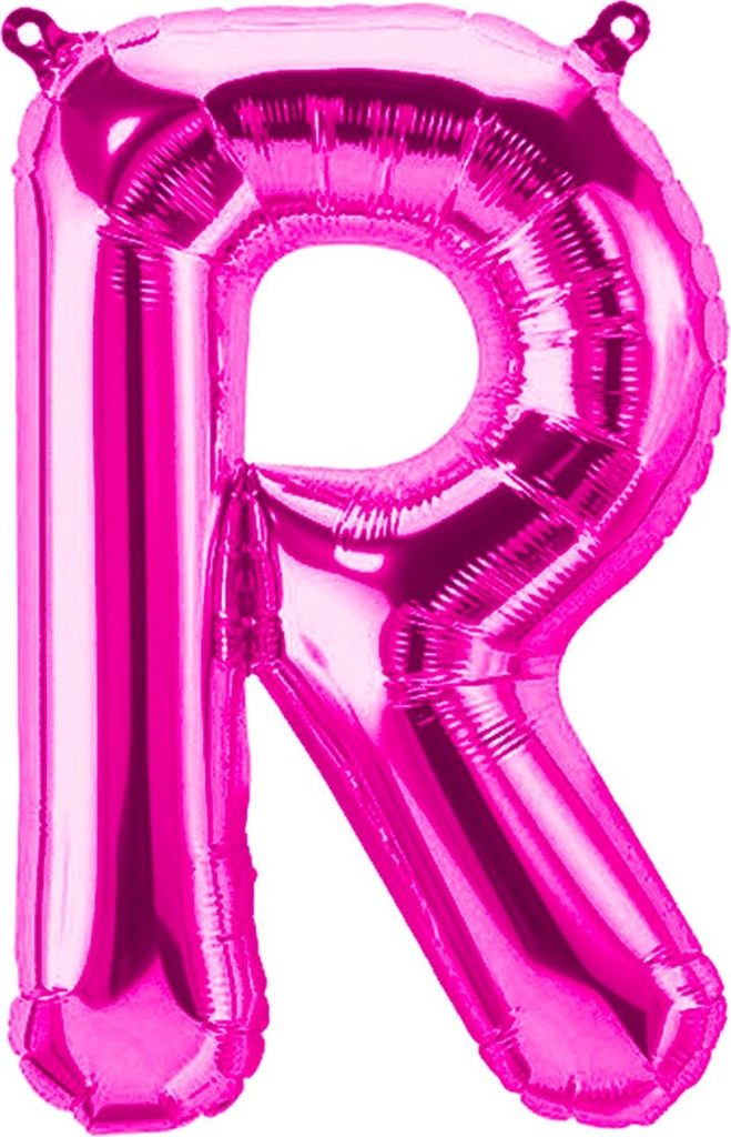 Folienballon Buchstabe R, pink, ca. 40 cm, für Luftbefüllung