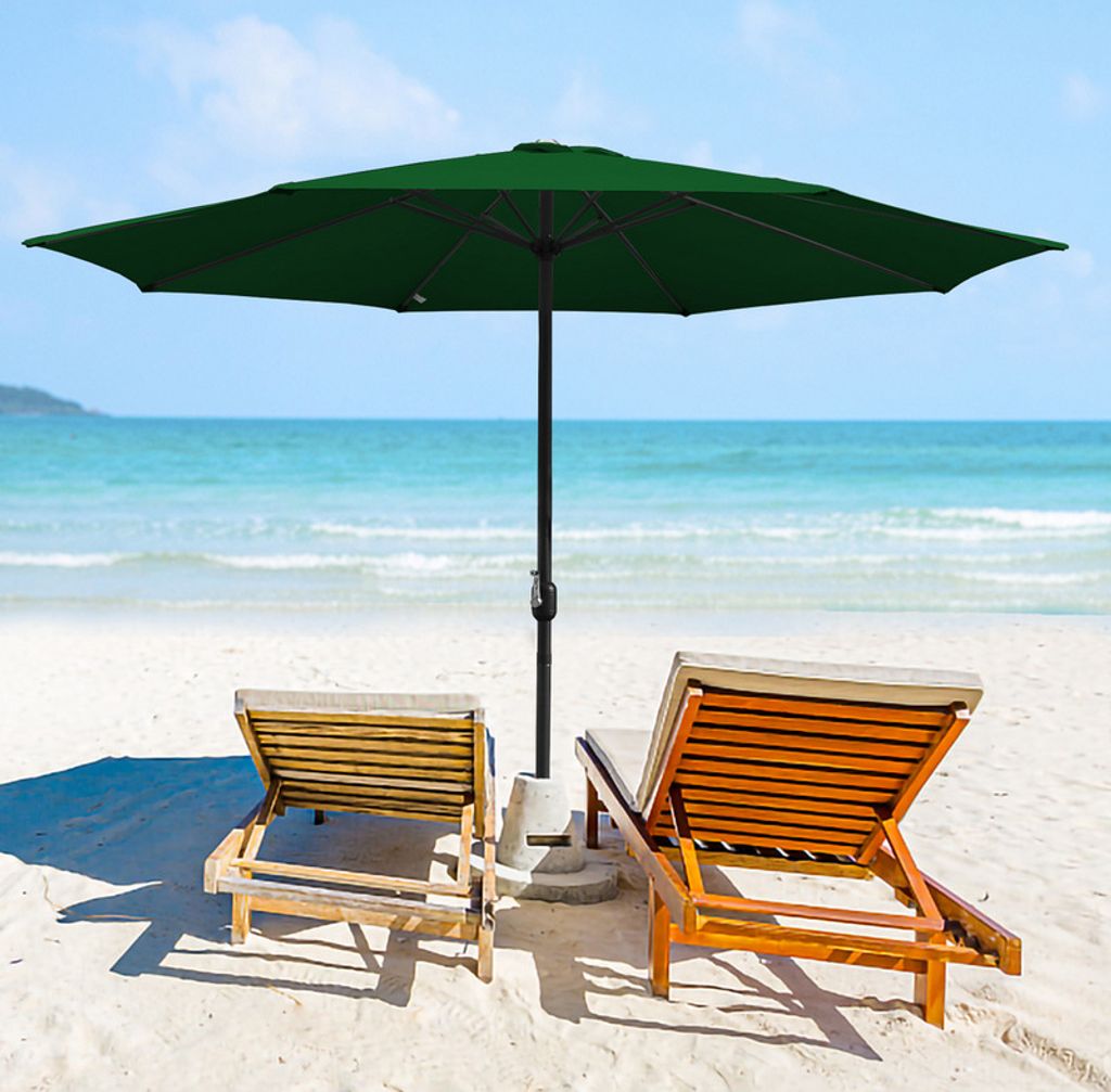 TolleTour Sonnenschirm Ø300cm, Gartenschirm, ohne knickbar, Schirmtuch mit PA-Beschichtung, UV-Schutz bis UPF 50+, ohne Ständer, Grün