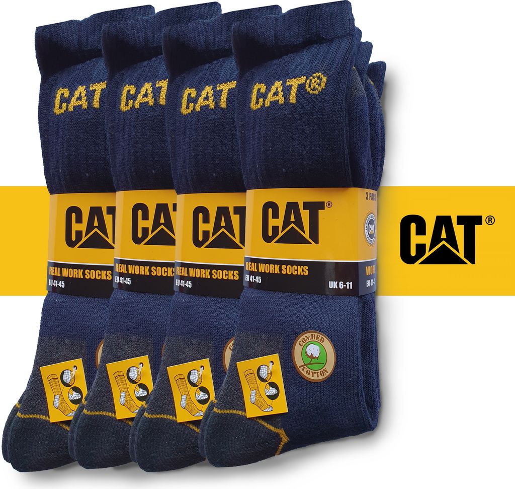 CAT Caterpillar 24 Paar Arbeitssocken in Blau in Größe 39-42, Strümpfe, Sonderposten,