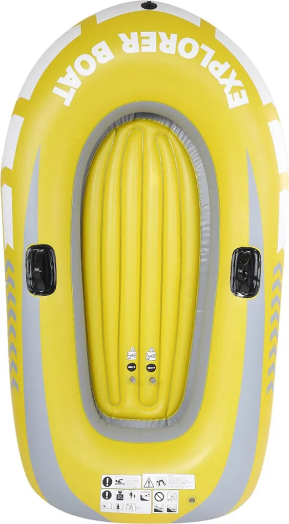 Canoë gonflable biplace bleu en PVC renforcé pour loisirs nautiques en lac