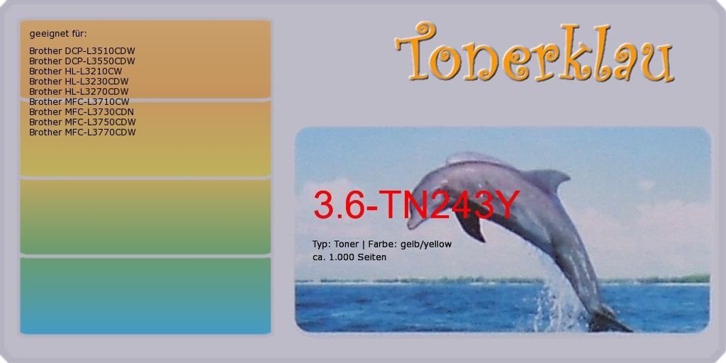 New Build Toner, ersetzt Brother TN-243Y, ca. 1.000 Seiten, gelb