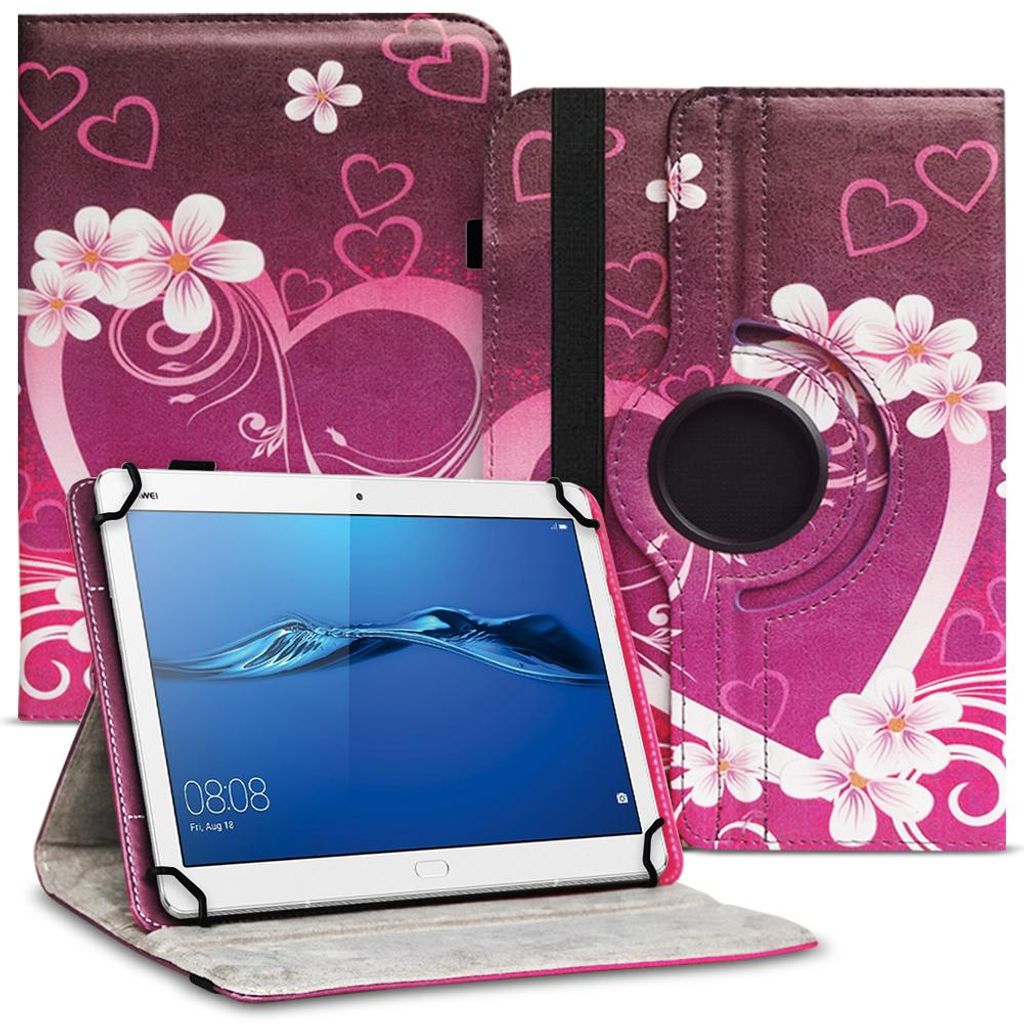 Tablet Hülle für Huawei Mediapad T1 T2 T3 T5 10 Tasche Schutzhülle 360 DrehbarFarben:Motiv 2