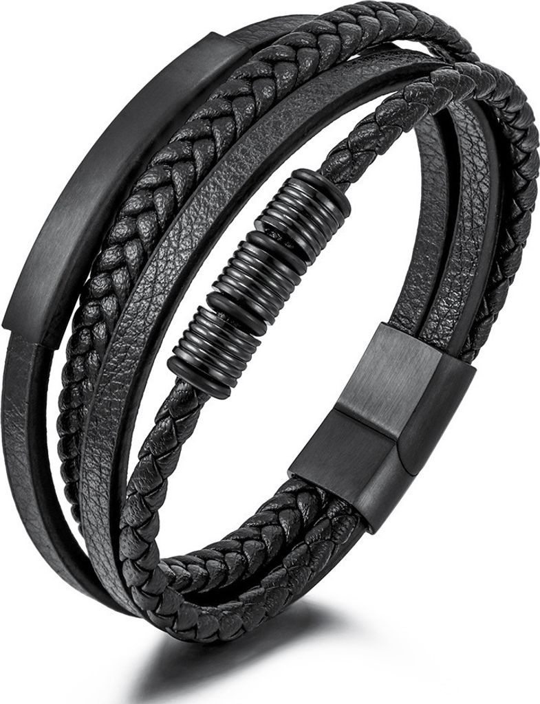 Herren Armband Echtleder, mit schlichten, elegantem Stil, Produktbild 