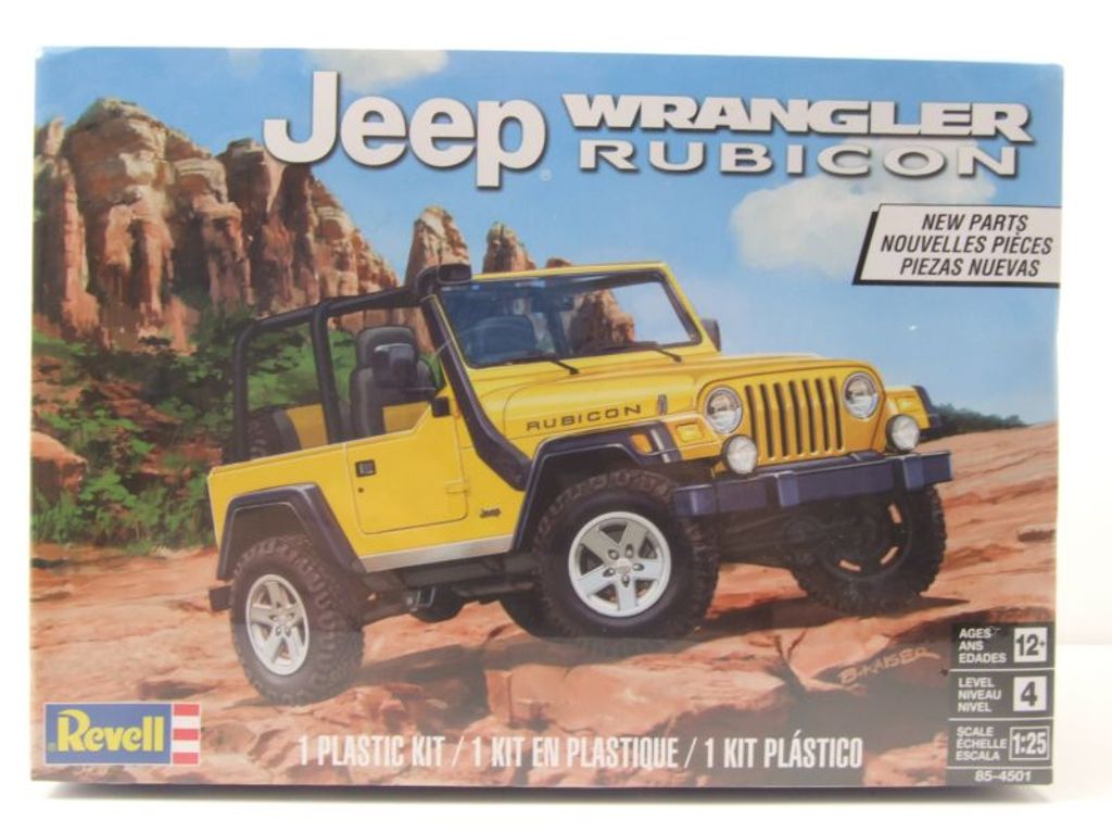 Jeep Wrangler Rubicon Pick Up Kunststoffbausatz Modellauto Produktbild 