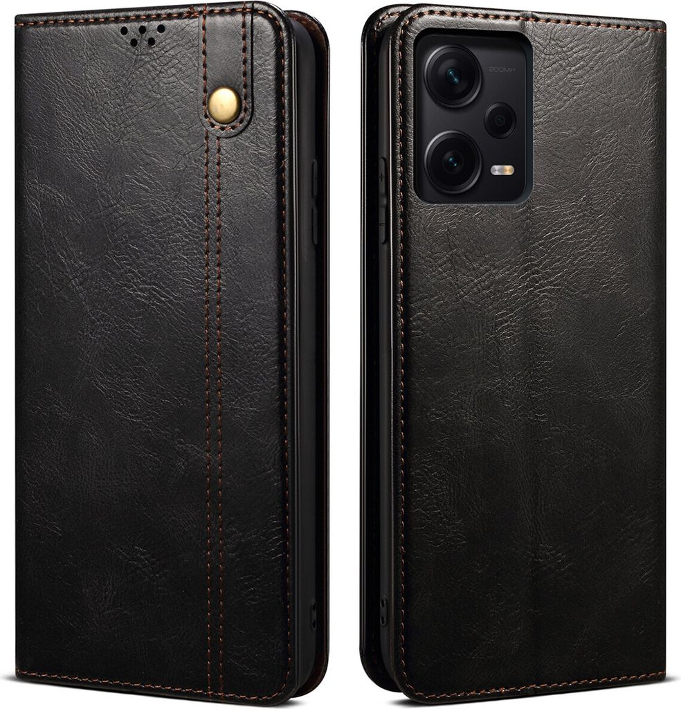 Redmi Note 12 Pro+ 5G Hülle, Leder Flip Brieftasche Schutzhülle mit Standfunktion für Xiaomi Redmi Note 12 Pro+ 5G Schwarz