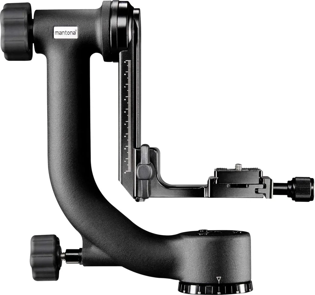 Mantona Gimbal TK-I - Testa a Bilanciere Professionale per Teleobiettivi