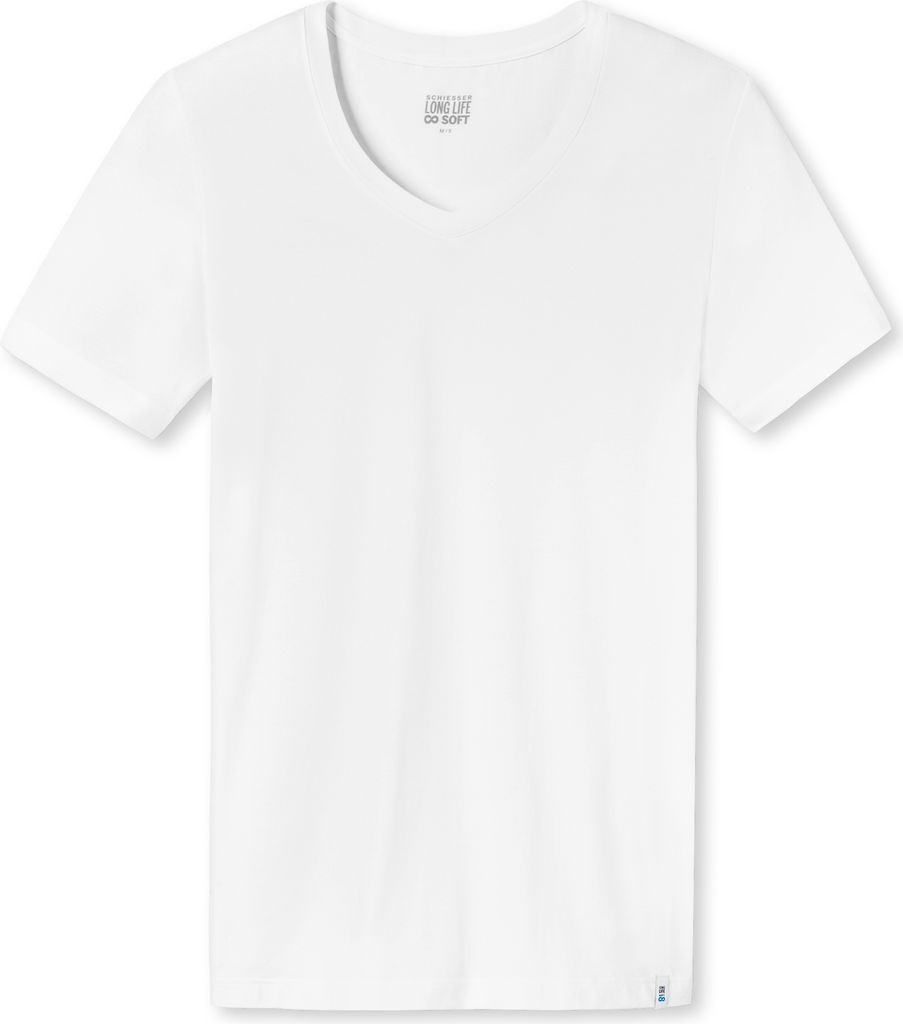 Schiesser t-shirt v-shirt v-neck v-ausschnitt Long Life Soft weiss 4