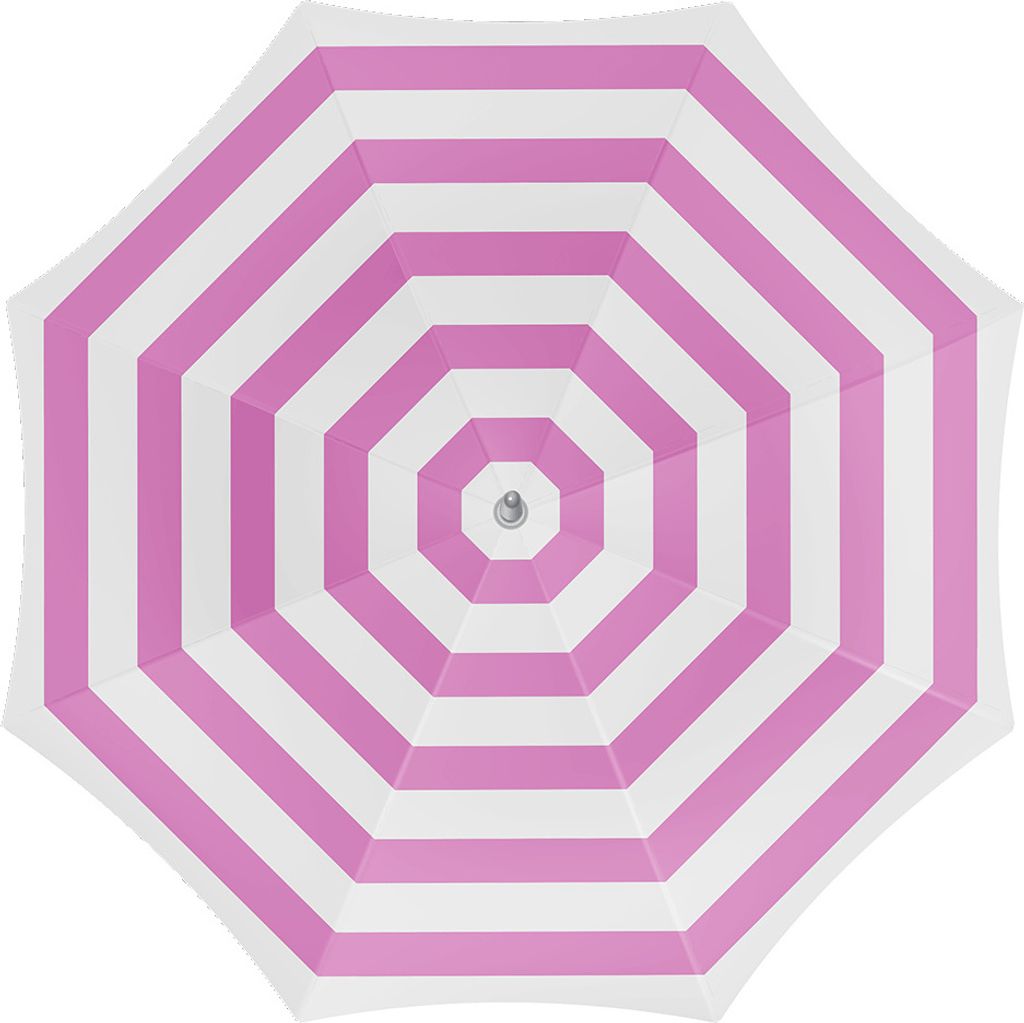 Gebro Sonnenschirm - fuchsia/weiß - gestreift - D180 cm - UV-Schutz - inkl. Tragetasche