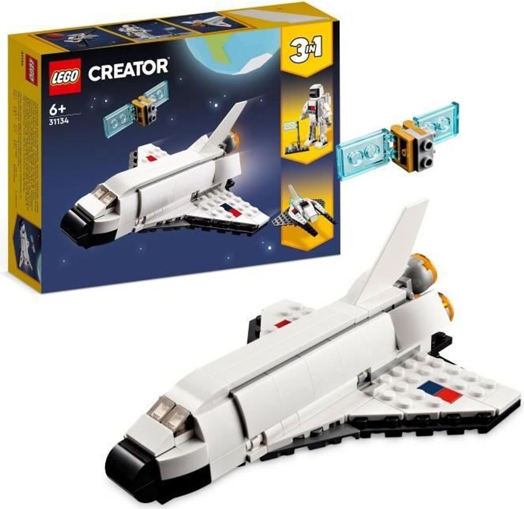 LEGO Creator 3-in-1 31134 Raumfähre, Astronaut Figur Spielzeug, Raumschiff, Kinder 6+ Jahre