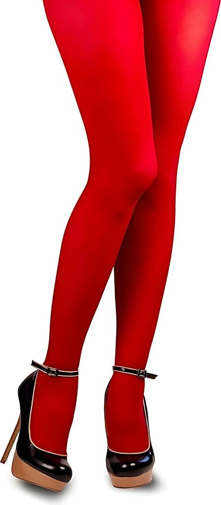 Blickdichte Strumpfhose rot Größe: S-M