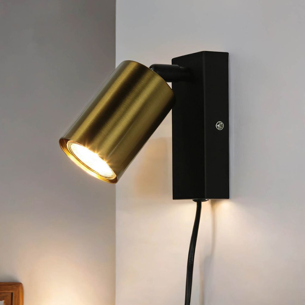 Wandspot Küche Schwarz GU10 massiv Metall Modern Wandleuchte