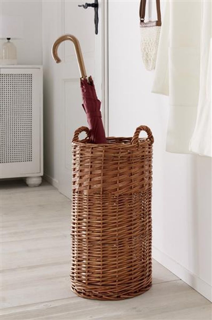 Porte-parapluies en osier, laqué naturel, rond, Image du produit 