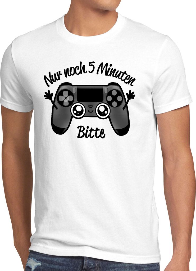 BaumwolleCloud Nur noch 5 Minuten Herren T-Shirt fünf ps pro controller gamer gamepad