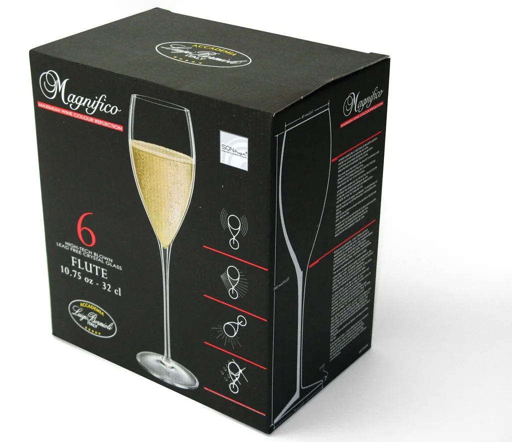 Flûtes à champagne résistantes Luigi Bormioli Superbe lot de 6 verres
