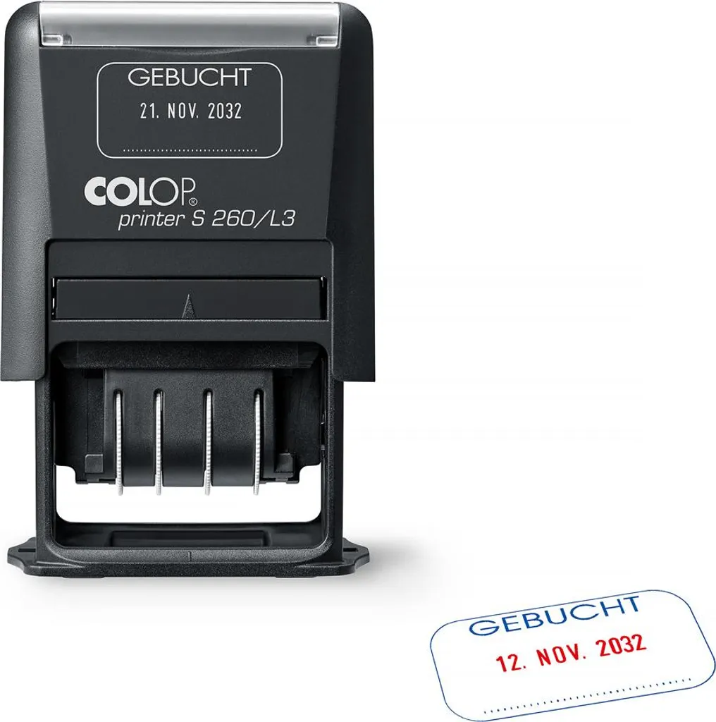 Tampon Dateur COLOP Printer S260/L3 COMPTE Encreur Noir Automatique