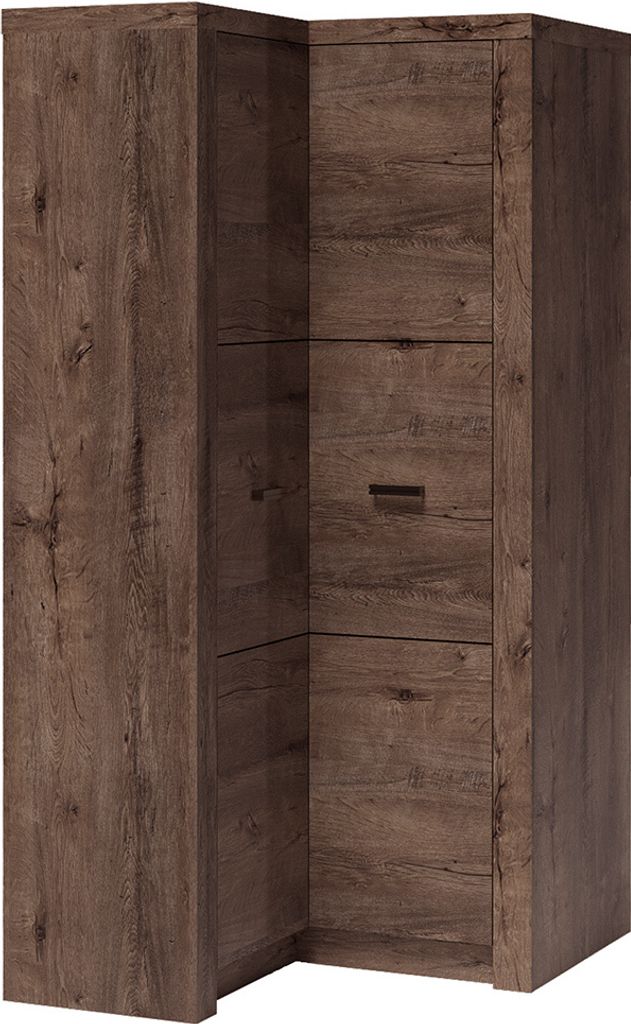 Eckkleiderschrank rechts modern in Esche dunkel INGENIO-161 Produktbild 