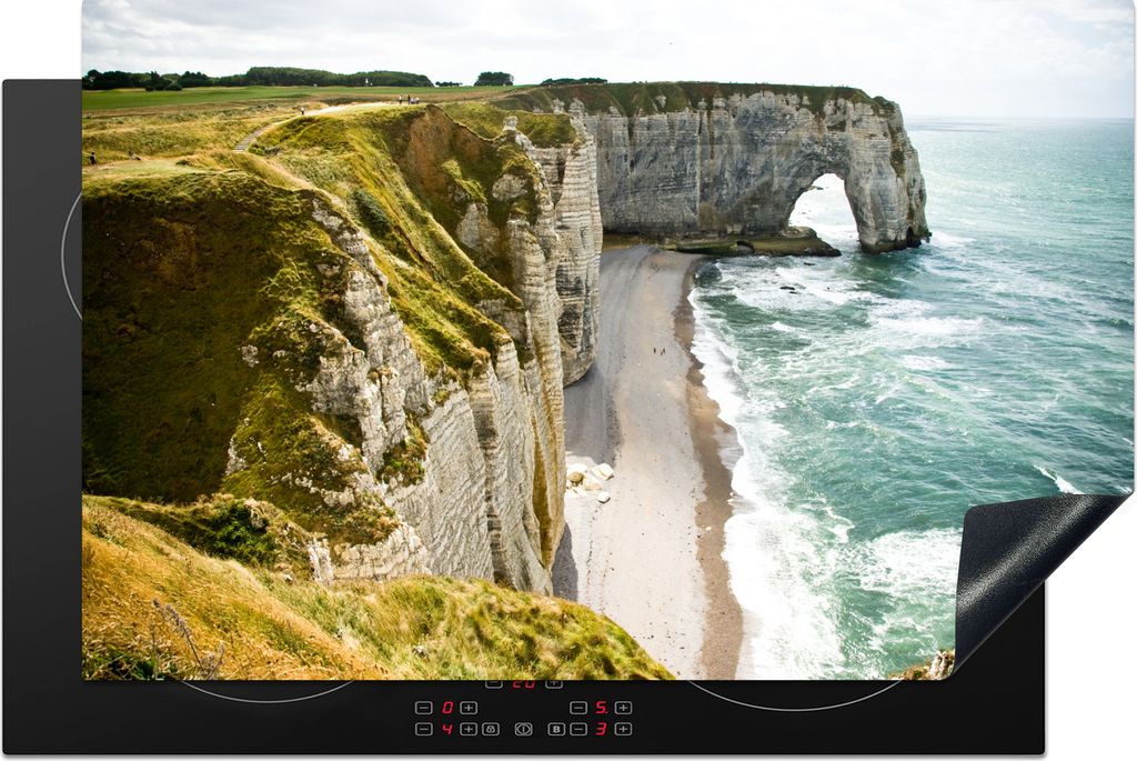 KitchenYeah Herdabdeckplatte Etretat , 81x52cm, Küche Deko, Glaskeramikfeld Herdabdeckung, Abdeckplatte fùr Kochfeld