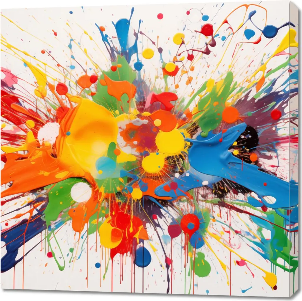 Art Mural Explosion de créativité 90x90 - Couleurs Vives et Toile HD