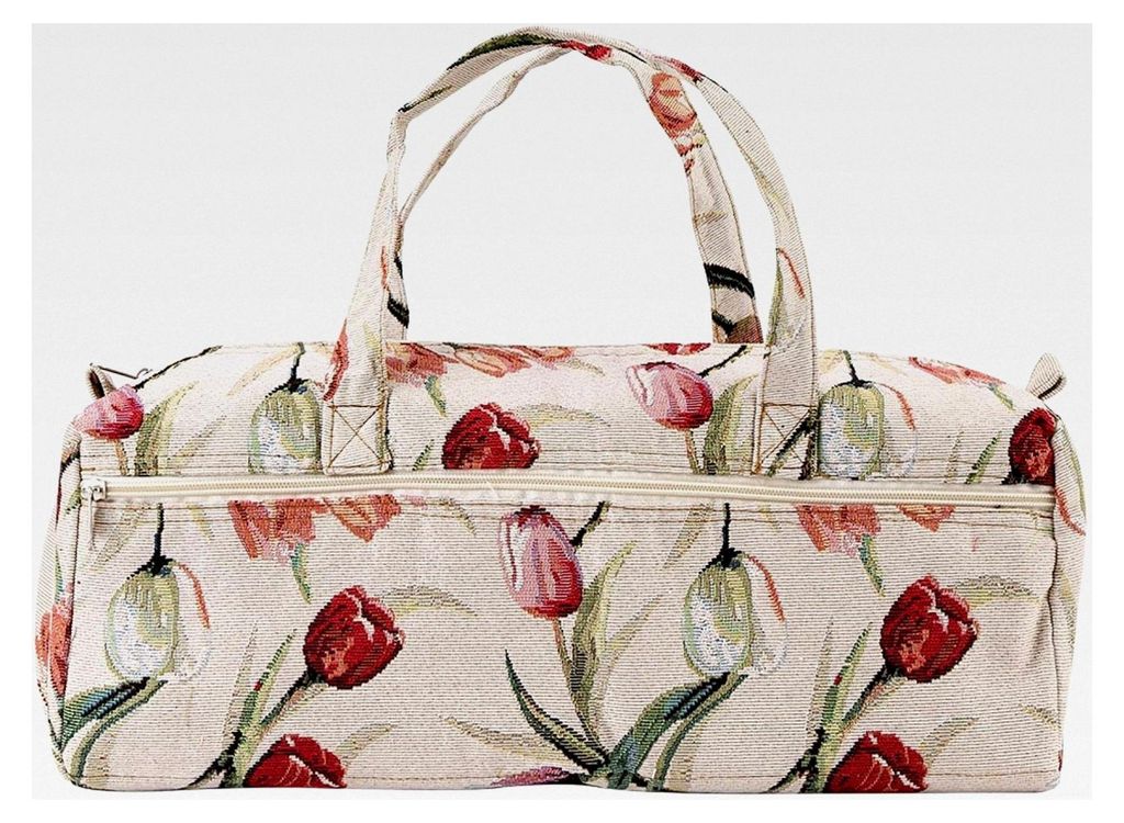 Tasche für Näh- und Strickzubehör, Organizer für Garn, Häkelnadeln, Stricknadeln und Zubehör, Leichtes Blumenmuster (Rosen-Jacquard)