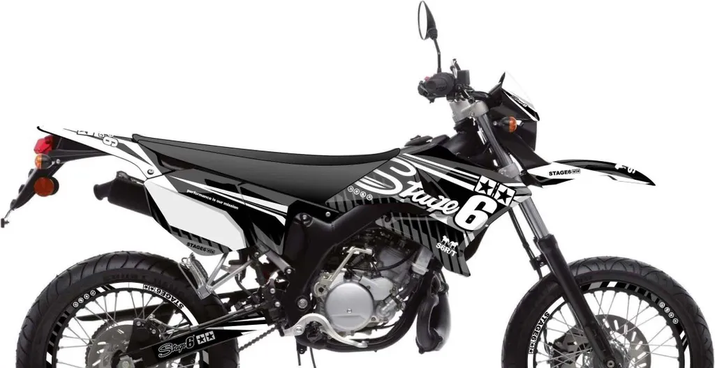 Kit Graphique Stage6 Yamaha DT 50 Blanc Haute Résistance - Design Racing