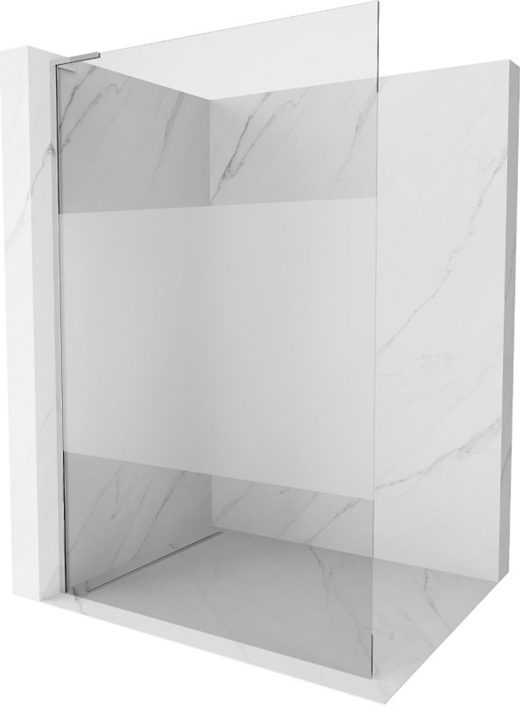 Mexen Kioto L Duschwand Walk-in 70 x 200 cm, transparent/frosted, Chrom - 800-070-103-01-35