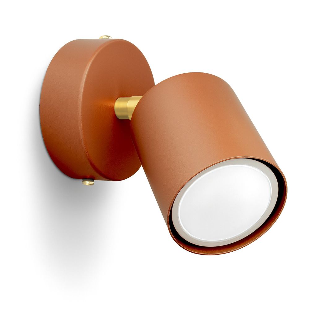 LUXOLAR - LED Wandleuchte Terrakotta Rot/Orange GU10 15W - Wandlampe Schwenkbar für Wohnzimmer, Küchen - Modern, Japandi Design