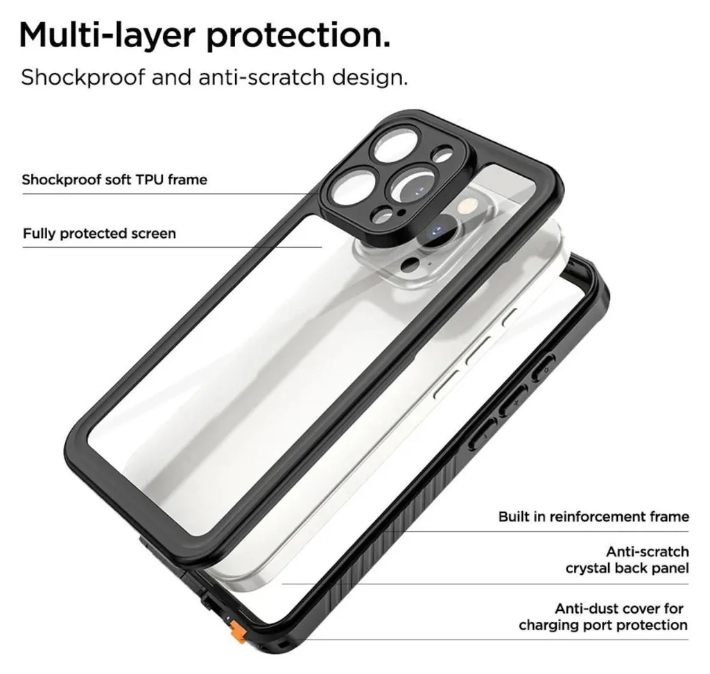 Coque Eiger iPhone 16 Pro protection 360° renforcée IP68 étanche, Claire