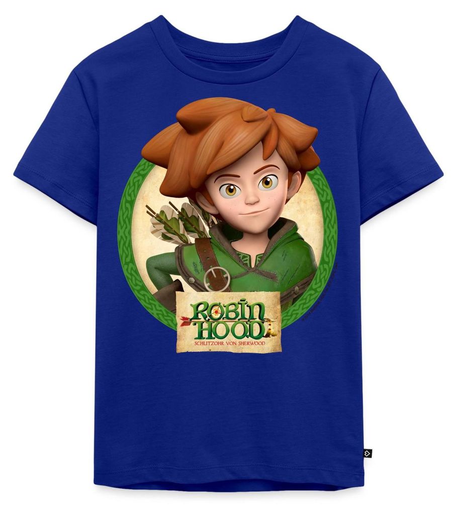 Spreadshirt Robin Hood Schlitzohr Von Sherwood Porträt Kinder Premium T-Shirt, 98/104 (2 Jahre), Royalblau