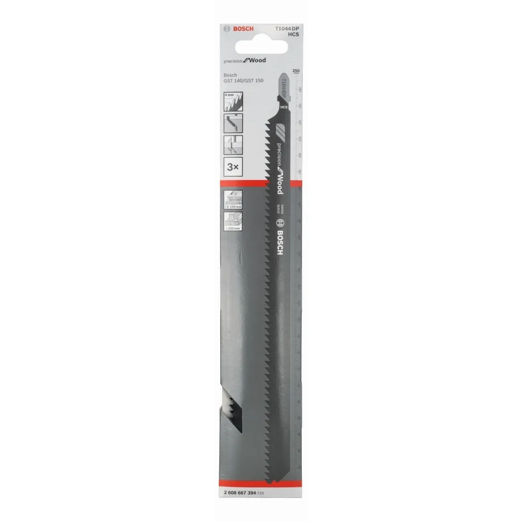 Set 3 Lame Bosch T 1044 DP per Seghetto: Precisione su Legno Spesso