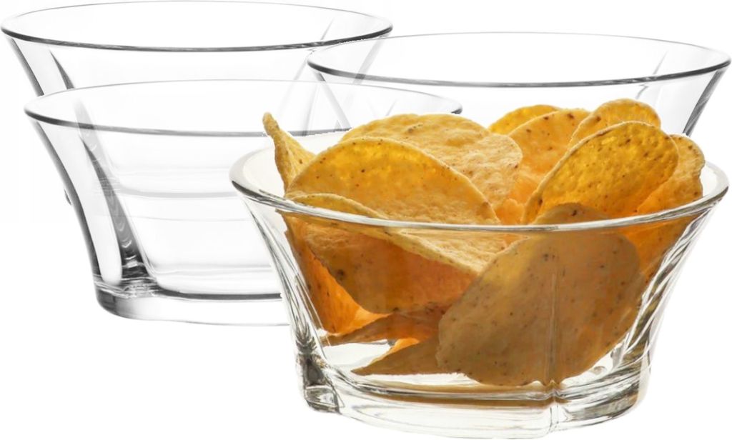 GLASMARK 4-Set 250ml Große (max. 300ml) 4 Stück Servierschale Dip Snack-Geschirr Eisschalen Dessertglas transparent ideal für Sorbet Dessert E...