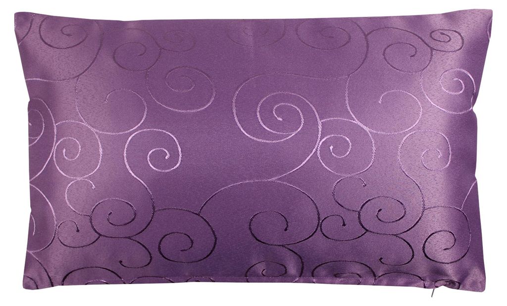 Kissenbezug 30x50 cm lila Damast Circle Deko Kissenhülle Produktbild 