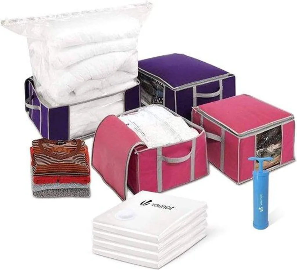 Housse de rangement sous vide avec pompe pour linge de maison et lit
