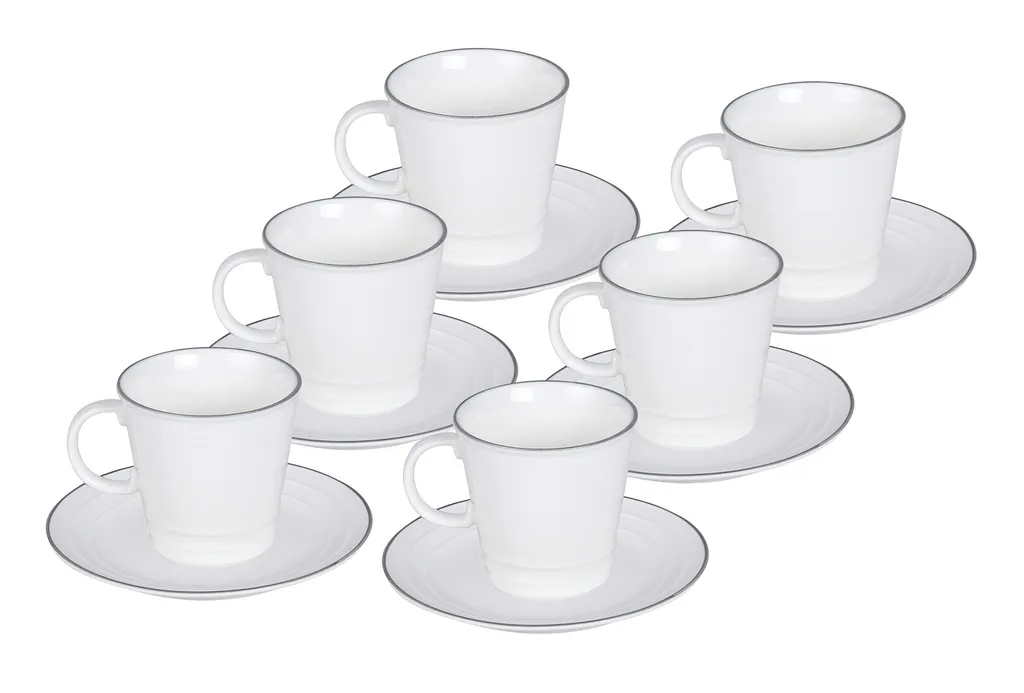 Set 6 Tazze Nostalgie 250ml con Piattino - Ceramica Vintage Originale