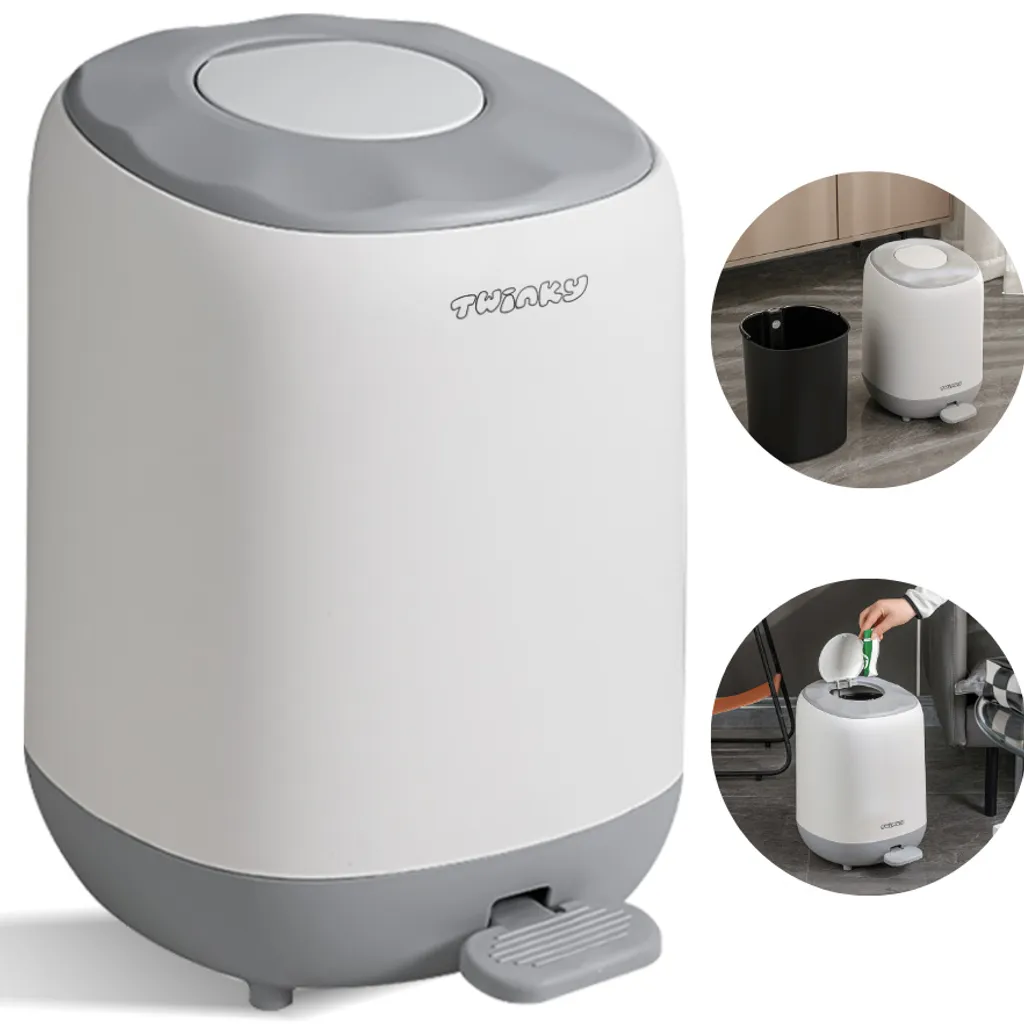 Conteneur à Couches Twinky 16 Litres Gris - Protection Anti-Bactérienne