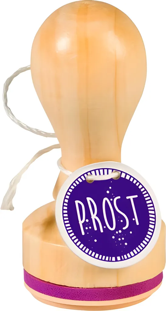 Tampon thématique Santé Heyda Ø 32 mm avec monture en bois naturel