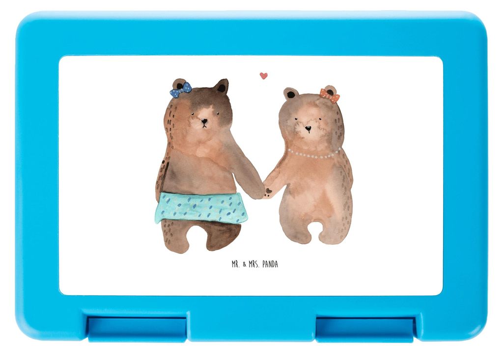 Mr. & Mrs. Panda Bento Box Bär Freundin - Weiß - Geschenk, Bentobox, Brot Aufbewahrungsbox, Lunchbox, Snackbox, Beste Freund Liebe Liebesbeweis V...