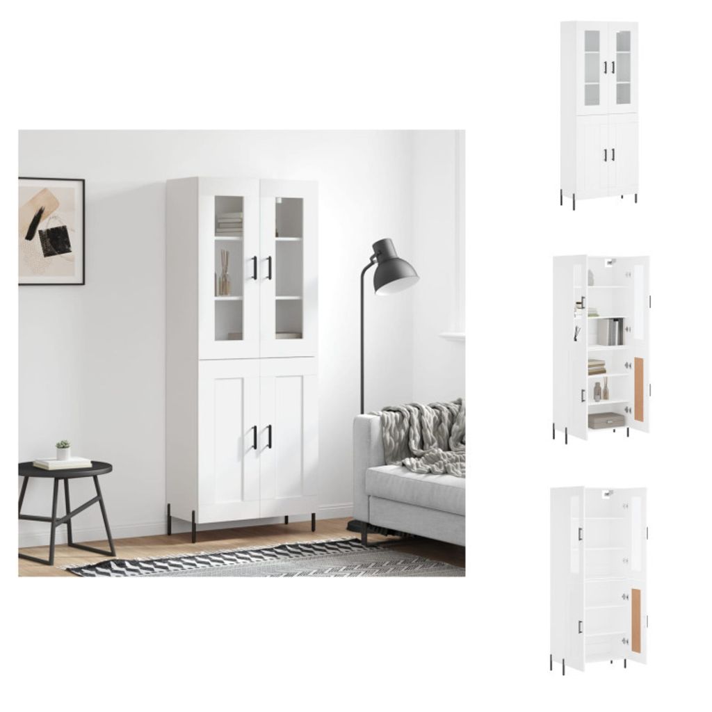 vidaXL Highboard Weiß 69,5x34x180 cm Holzwerkstoff - Sideboards