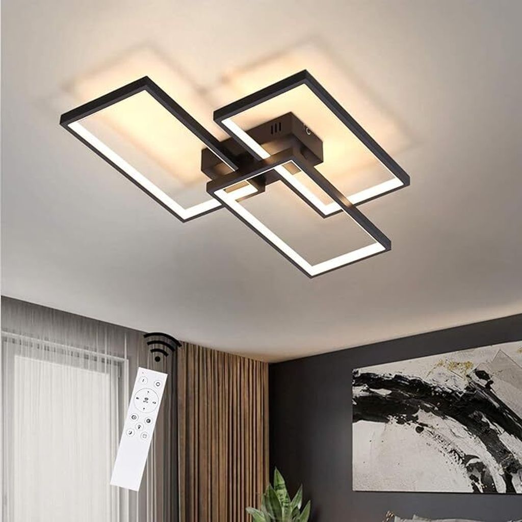 ZMH LED stropní světlo černé stmívatelné s dálkovým Obrázek produktu 