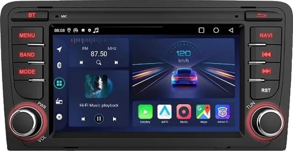 Écran Tactile 7 pouces CarPlay Android Auto compatible Audi A3 8P S3