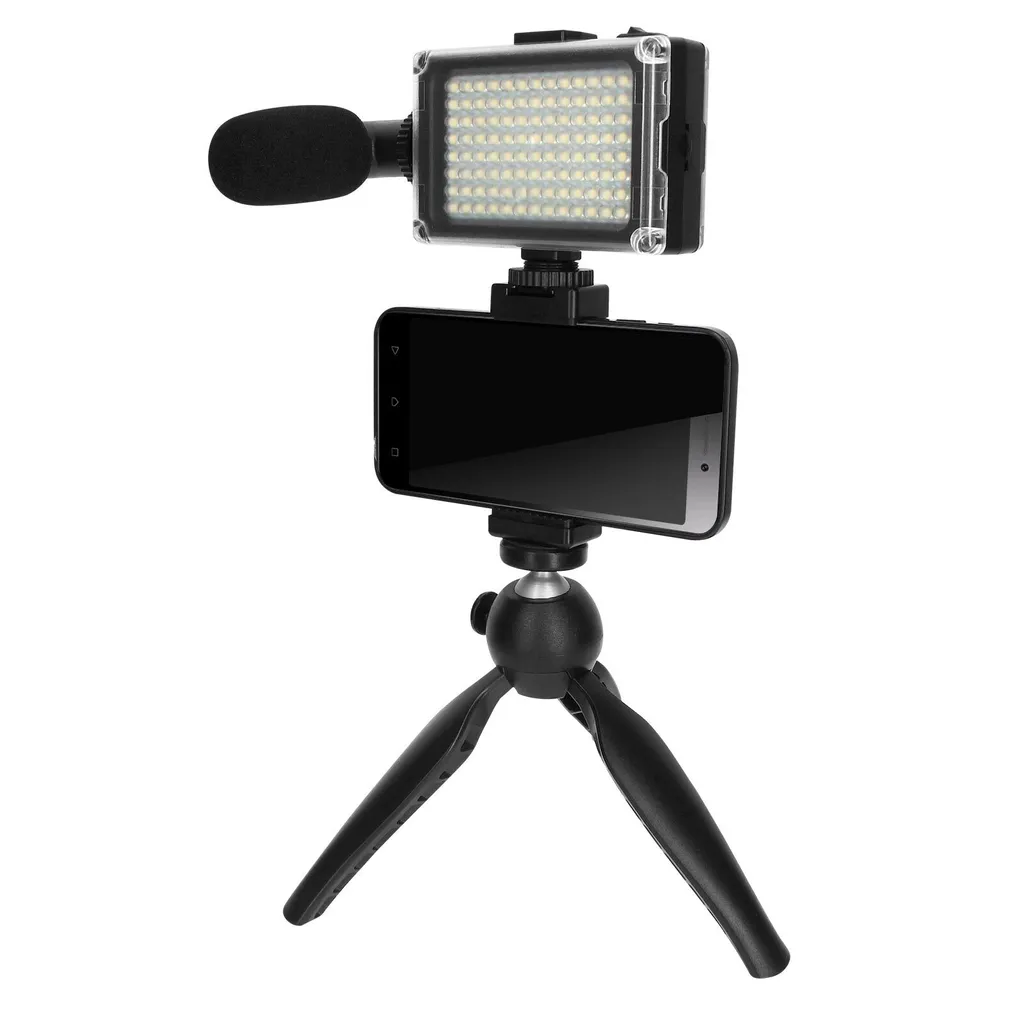 Kit vlogging Puluz : trépied stable, micro cardioïde et lampe réglable