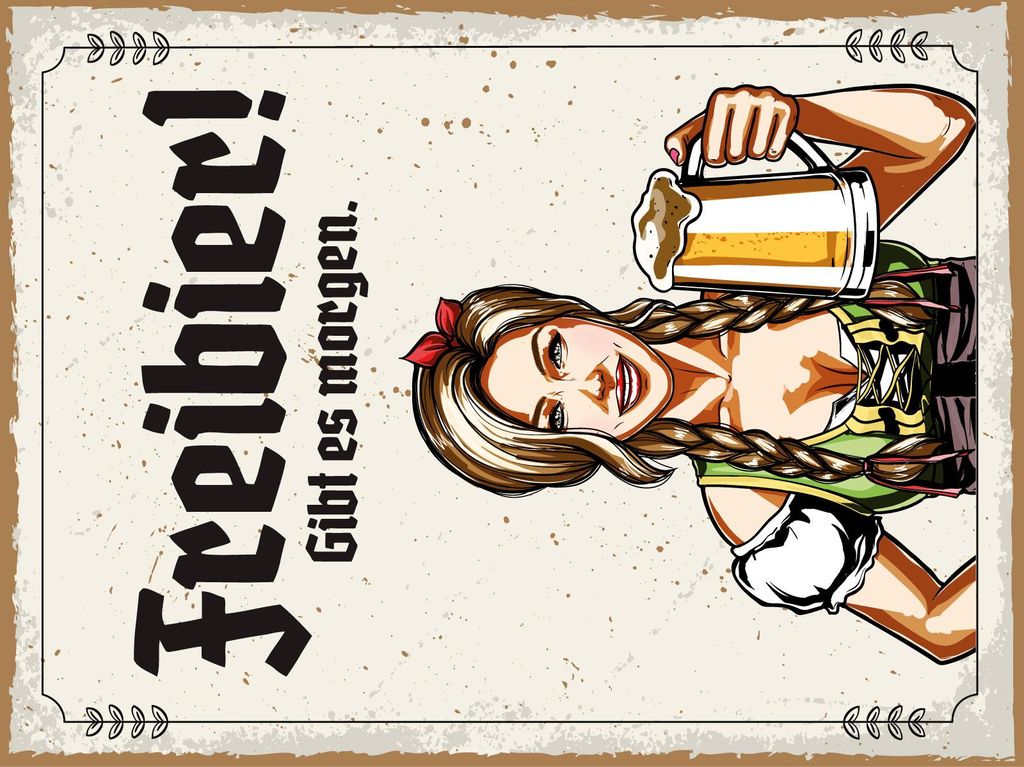 vianmo Blechschild 40x30 cm Freibier gibt es morgen weißes