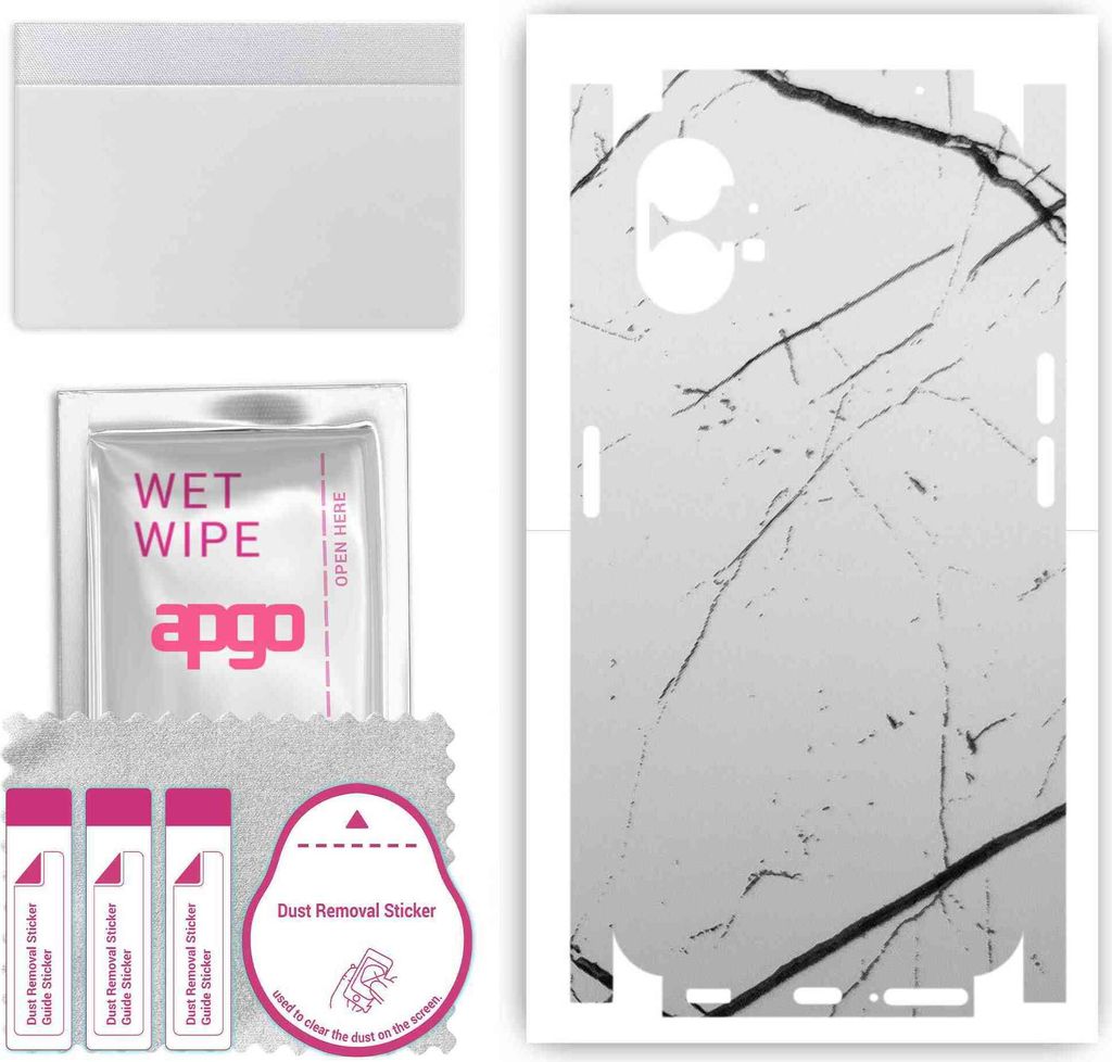 apgo Rückseite + Seiten Schutzfolie, Skin, kompatibel mit Nothing Phone 1, Hinten Displayschutzfolie aus Vinylfolie, kratzfest, einfache Montage -...