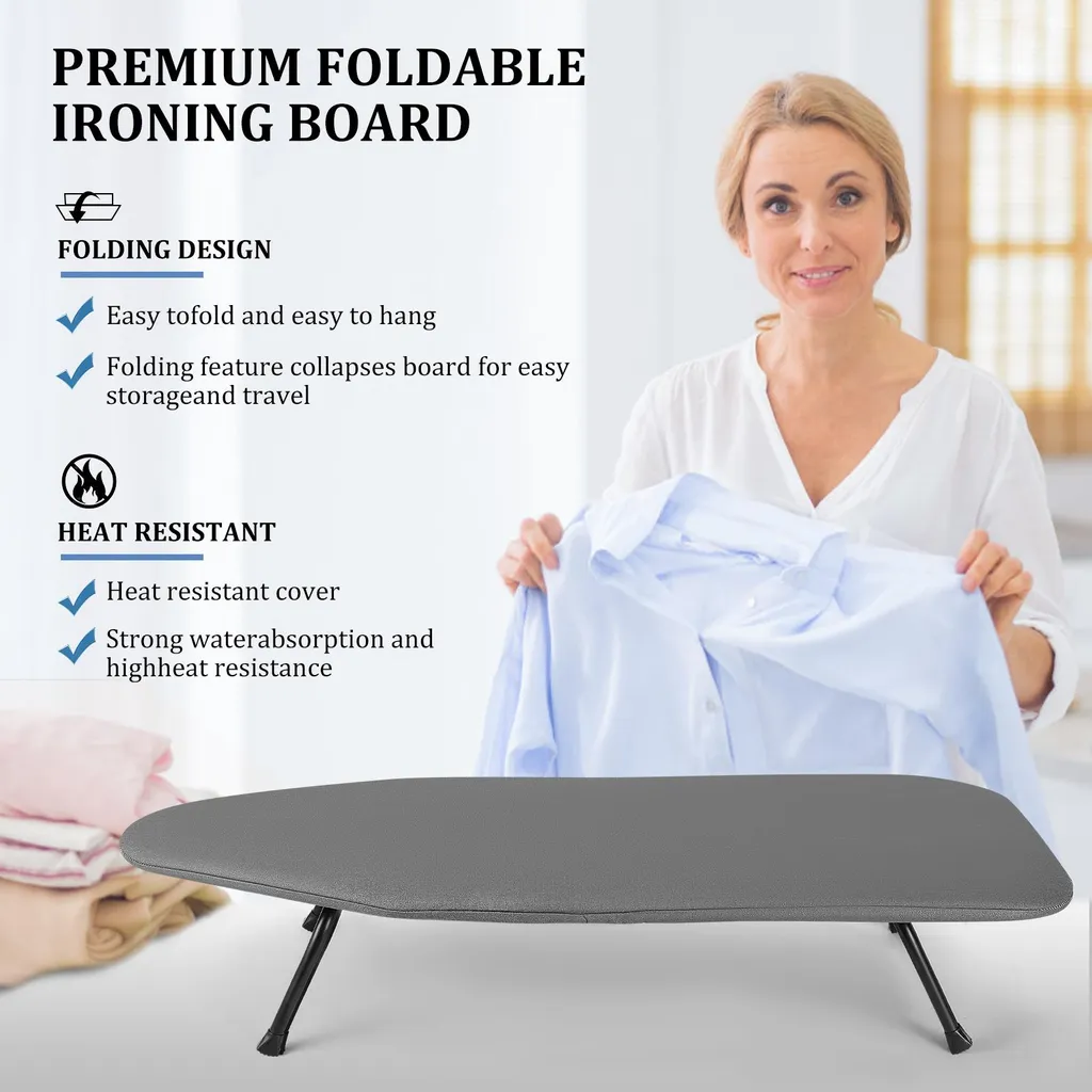 Table à repasser pour petits espaces - Modèle portable gris compact - 8