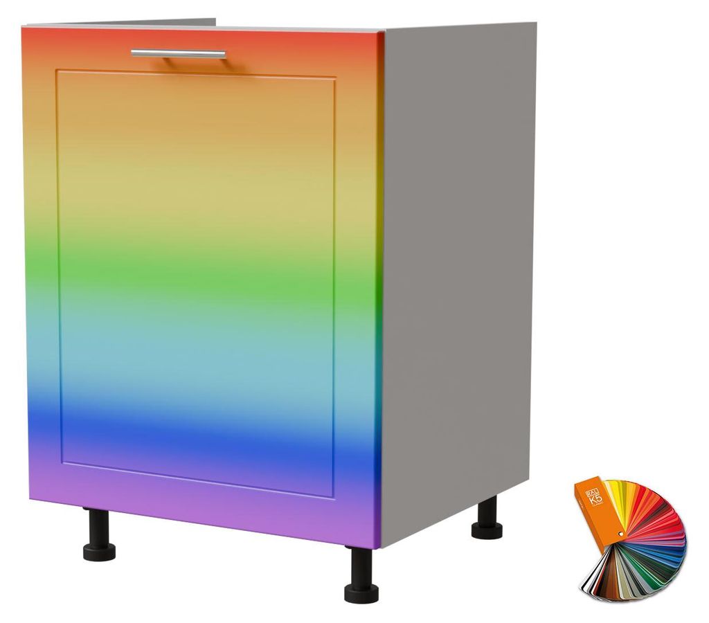 Spülenunterschrank BARI 60x82cm lackiert Ausführung wählbar BA-D1Z - 60,RAL Wunschfarbe matt (K5),weiß,Blum Metabox (Teilauszug)
